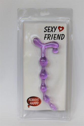 Анальная цепочка фиолетовая силиконовая Sexy Friend SF-70110 - 3