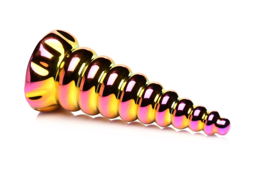 Фэнтезийный фаллоимитатор радужный стеклянный Creature Cocks Twilight Rainbow Dildo - 2