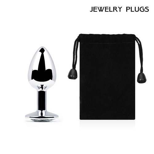 Анальна втулка срібна з металу з кристалом Anal Jewelry Plugs L 72 мм d 28 мм Вага 50г - 4