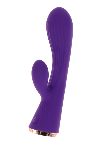Вібратор вагінальний з кліторальним відростком фіолетовий Toy Joy IVY - 1