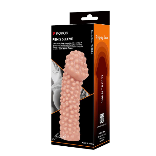 Насадка на член с пупырышками телесного цвета Kokos Penis Sleeve PS 004 размер L - 2