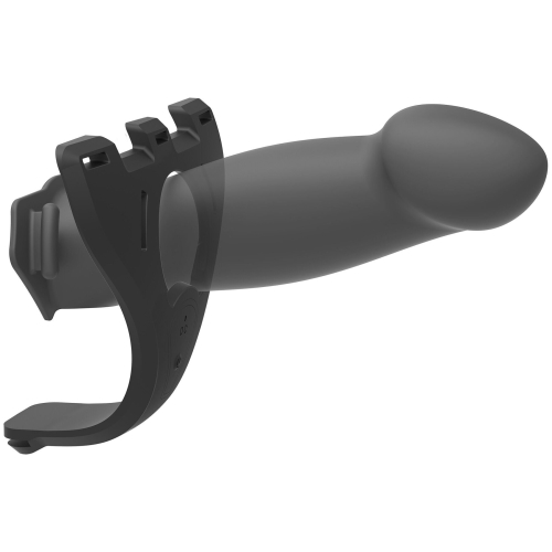 Страпон силиконовый унисекс с полой насадкой на ремне черный Doc Johnson Body Extensions BE RISQUE - 3
