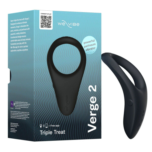 Смарт эрекционное виброкольцо на член черное WE-VIBE VERGE 2 - 13