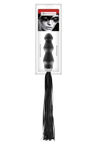 Анальный плаг с хвостиком плёткой чёрный Fetish Tentation Whip with Plug Handle - 2