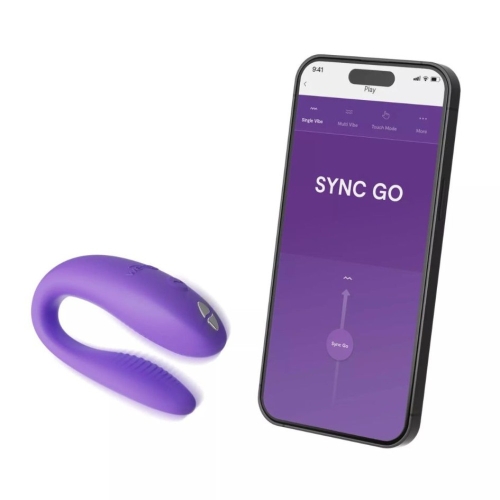 Смарт вибратор для пар силиконовый фиолетового цвета We Vibe Sync Go Light - 2