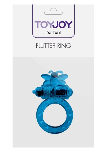 Эрекционное виброкольцо на член с бабочкой силиконовое синее Toy Joy - 3