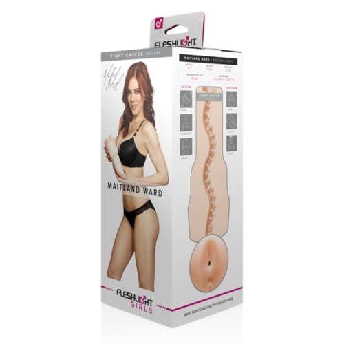 Мастурбатор в колбе анус порноактрисы Maitland Ward бежевого цвета Fleshlight - 7