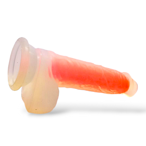 Фаллоимитатор реалистичный на присоске полупрозрачный оранжевый Cottelli Collection Orange dildo - 2