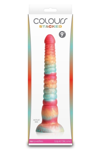 Фаллоимитатор ребристый на присоске разноцветный NS Novelties Colours - 3