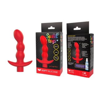 Вібратор для вагінальної та анальної стимуляції колір червоний SWEET TOYS