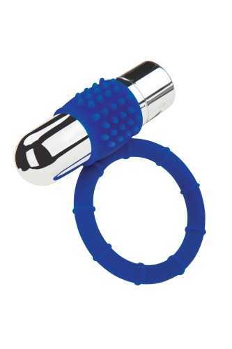 Ерекційне віброкільце синього кольору Zolo Rechargeable vibrating cock ring - 1