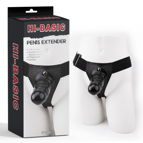 Страпон ремінний на поясі чорного кольору Chisa Penis Extender - 1
