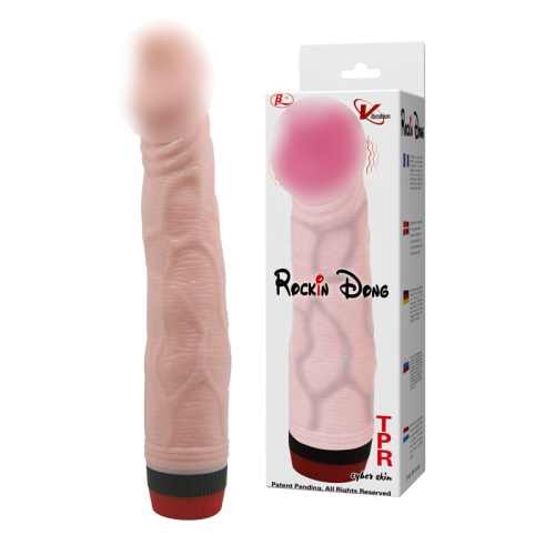 Вібратор реалістичний бежевий Rockin dong - 1