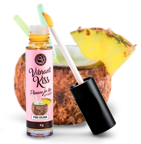 Блиск для губ з ефектом вібрації Secret Play LIP GLOSS Vibrant Kiss Pina Colada 6 грам - 2