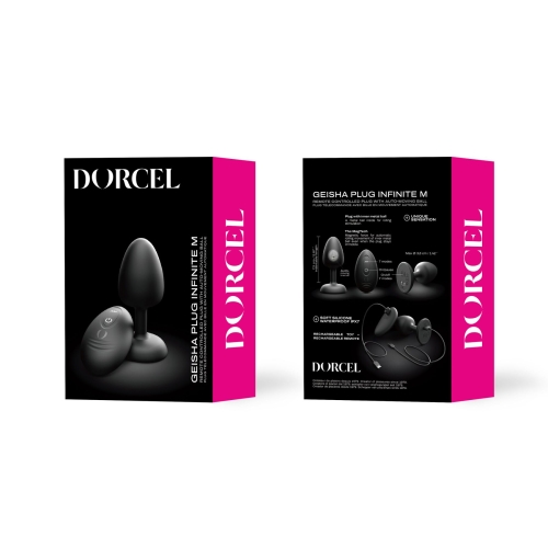 Анальна вібропробка з пультом керування чорного кольору Dorcel GEISHA PLUG INFINITE розмір M - 6