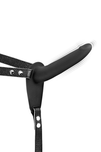 Страпон з вібрацією чорного кольору Fetish Tentation Vibrating Strap-On with Dildo - 1