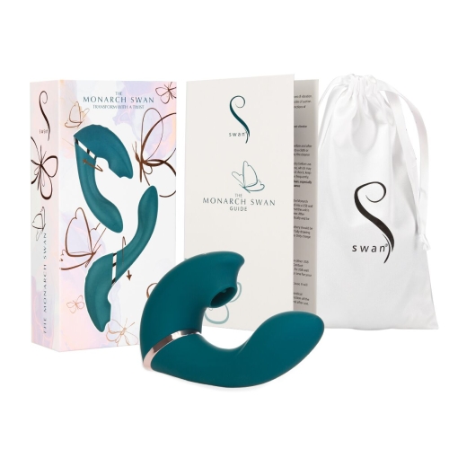 Вакуумний вібратор для стимуляції клітора та точки G зелений Swan The Monarch Swan Teal - 7