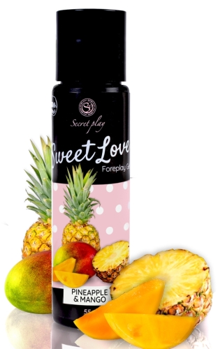Оральний лубрикант на гліцериновій основі зі смаком ананасу та манго Secret Play Sweet Love Mango &amp;amp; Pineapple Gel 60 мл - 1