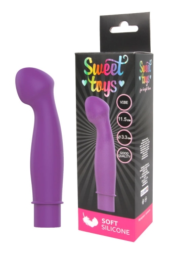 Вібратор силіконовий вагінальний для точки G фіолетовий SWEET TOYS - 4