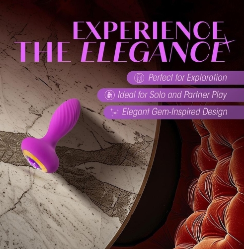 Анальний вібратор кольору фуксія з камінчиком Blush Oh My Gem Charm Amethyst - 7
