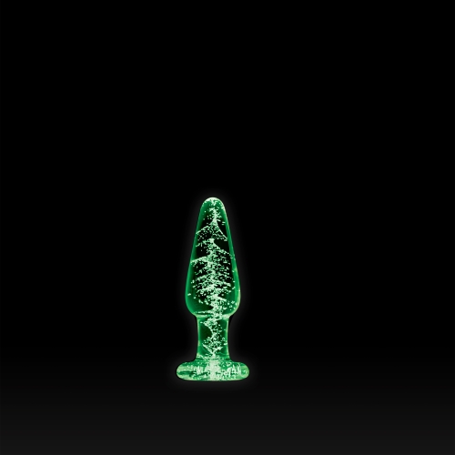 Анальна скляна пробка прозорого кольору що світиться NS Novelties Firefly glass tapered plug medium - 2