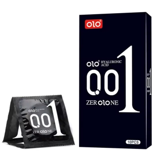 Ароматизированные ультратонкие презервативы с гиалуроновой кислотой OLO Zer Olo Ne Black 001 10 штук