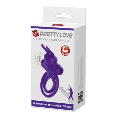 Кільце ерекційне з вібро-стимуляцією клітора Pretty Love Vibrant penis ring III BI-210206-1 - 1