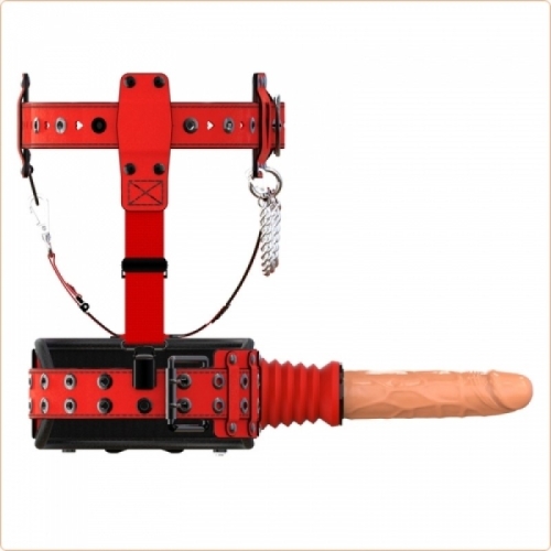 Секс машина красного цвета со страпоном в комплекте Bdsm4u Sex machine X4 - 3