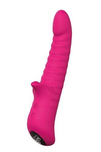 Вибратор вагинальный для точки G и с отростком для клитора розового цвета Dream Toys Honey Bear Magenta - 4