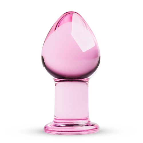 Розовая анальная пробка из стекла с функцией нагревания Gildo Pink Glass Buttplug No 27 - 1