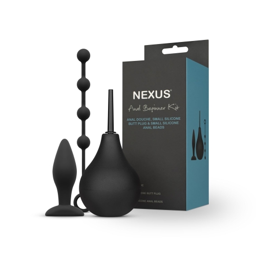 Набір анальна пробка анальні намисто та анальний душ чорного кольору Nexus ANAL BEGINNER KIT - 2