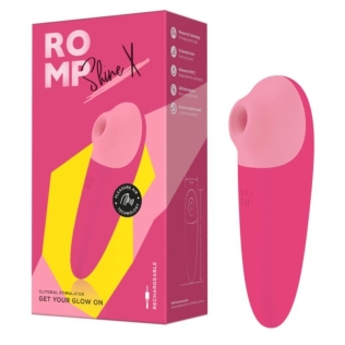 Клиторальный вакуумный стимулятор розовый Romp Shine X Clitoral Suction 10 Levels 