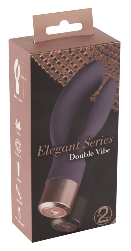 Вібратор для точки G з відростком для клітора фіолетового кольору Elegant Series Double Vibe - 1