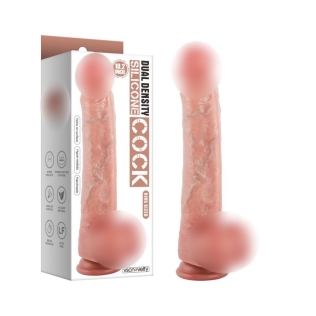 Фалоімітатор реалістичний на присосці силіконовий тілесний Vscnovelty 10.2” Dual-Layered Nature-Feel Silicone