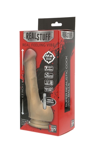 Вибромассажер реалистичный на присоске телесного цвета 6.5INCH VIBRATOR III - 6