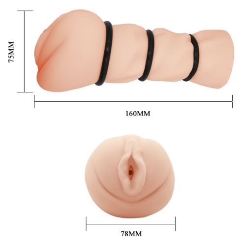 Мастурбатор вагина телесного цвета LYBAILE Crazy Bull Pocket Pussy 3D - 5