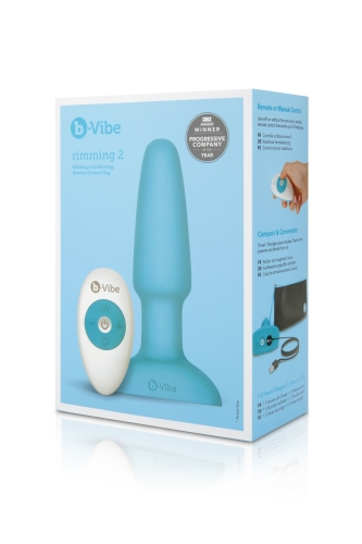 Анальна пробка з вібрацією та імітацією риммінгу b-Vibe для еротичних ігор блакитна - 9