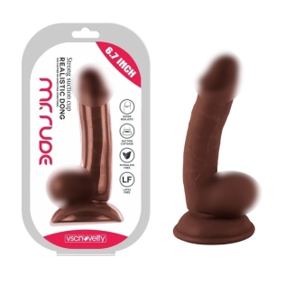 Фалоімітатор реалістичний на присосці Realistic Dong Brown Mr. Rude 6.7 коричневий