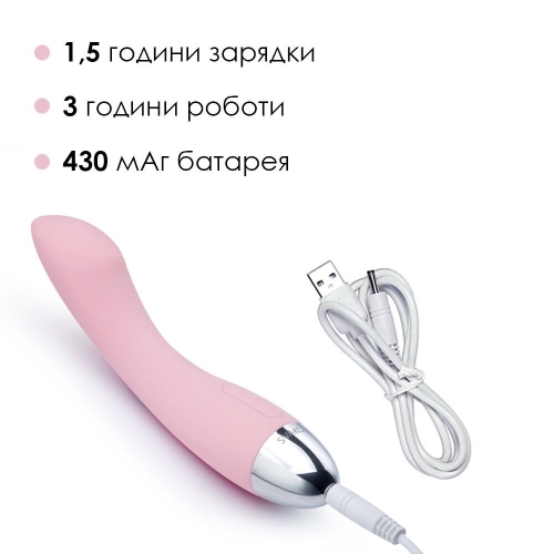 Вібратор силіконовий для точки G рожевий Svakom Amy Pale - 4