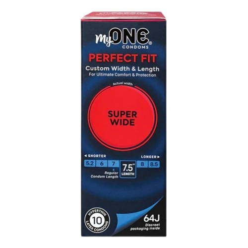 Презервативы большие ультратонкие латексные ONE MyONE Super Wide &amp;amp; Long 64L мм 10 штук - 1
