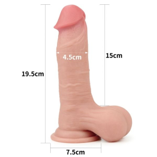 Фаллоимитатор 15/4,5 см реалистичный на присоске телесного цвета Lovetoy - 2