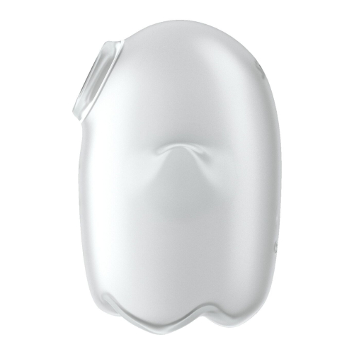 Вакуумный клиторальный стимулятор с вибрацией белого цвета Satisfyer Glowing Ghost - 3
