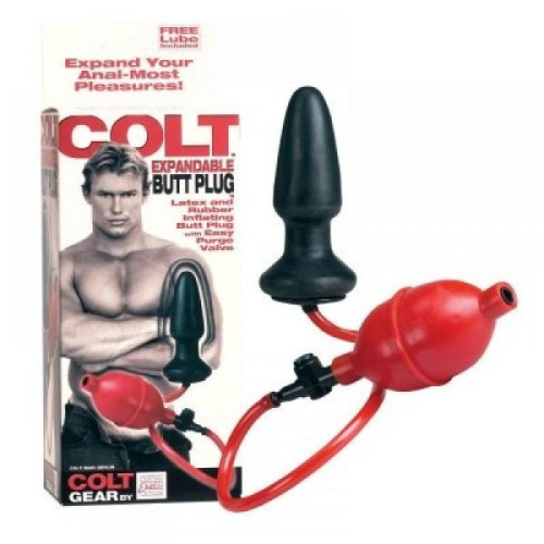 Анальний корок з накачуванням червоного кольору з чорним California еxotic novelties Colt Expandable Butt Plug - 6