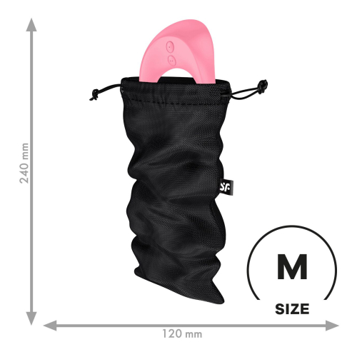 Мешочек для хранения игрушек черного цвета Satisfyer Treasure Bag размер M - 1