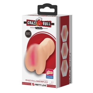 Мастурбатор з двома входами Анус і вагіна тілесного кольору Lybaile Crazy Bull Caroline soft skin