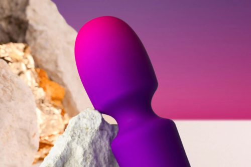 Вибромассажер Ванд в форме микрофона фиолетового цвета Rocks Off Glo Girl Wand - 3