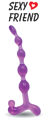 Анальная цепочка фиолетовая силиконовая Sexy Friend SF-70110 - 1