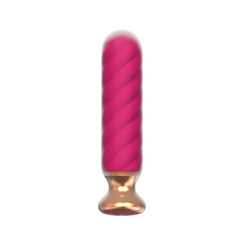 Анальна рельєфна пробка з вібрацією Sweet Bomb Swirl Plug App Version рожевого кольору - 3