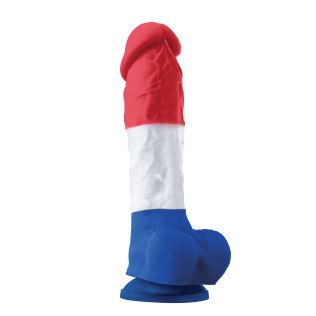 Фалоімітатор реалістичний на присосці кольорового кольору NS Novelties Colours pleasures tricolor довжина 203 мм