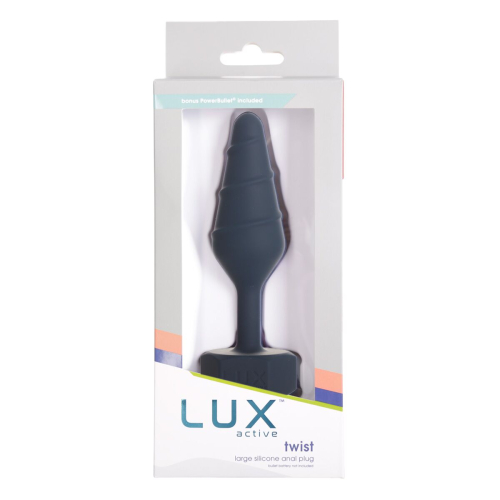 Анальная пробка синяя Lux Active Twist Plug размер Large - 6